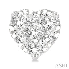 ASHI Heart Shape Lovebright Essential Diamond Stud Earrings 99412PPFGERWG
