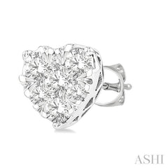 ASHI Heart Shape Lovebright Essential Diamond Stud Earrings 99413PPFGERWG