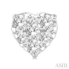 ASHI Heart Shape Lovebright Essential Diamond Stud Earrings 99413PPFGERWG