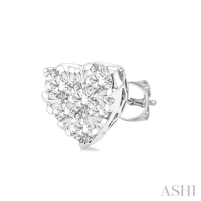 ASHI Heart Shape Lovebright Essential Diamond Stud Earrings 99415PPFGERWG