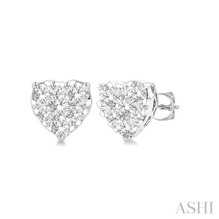 ASHI Heart Shape Lovebright Essential Diamond Stud Earrings 99415PPFGERWG