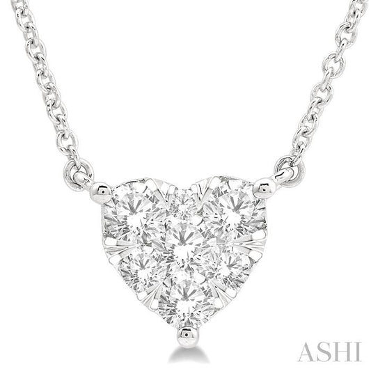 ASHI Heart Shape Lovebright Essential Diamond Pendant 9941HPPFGNKWG