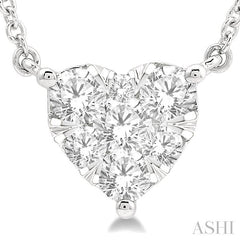 ASHI Heart Shape Lovebright Essential Diamond Pendant 9941HPPFGNKWG