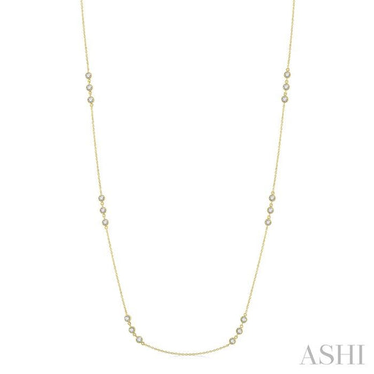 ASHI 3 Stone Diamond Station Necklace 994C1PPFGNKYG