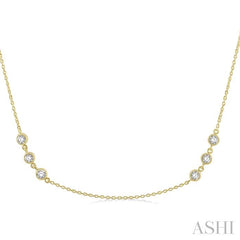 ASHI 3 Stone Diamond Station Necklace 994C1PPFGNKYG