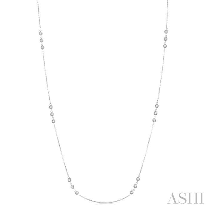 ASHI 3 Stone Diamond Station Necklace 994CVPPFGNKWG