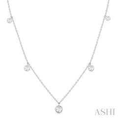 ASHI Round Shape Diamond Station Necklace 994E1PPFGNKWG