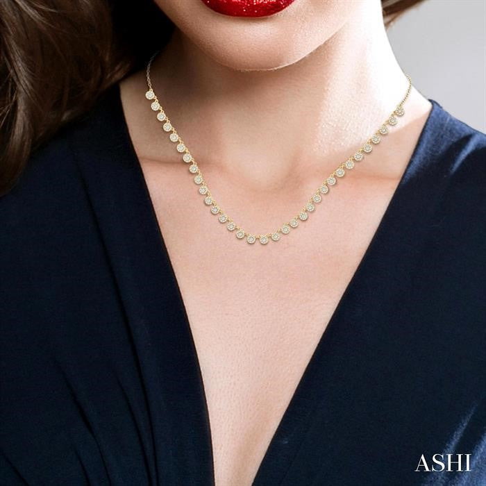 ASHI Halfway Cluster Diamond Necklace 994W1PPFGNKYG-1.25