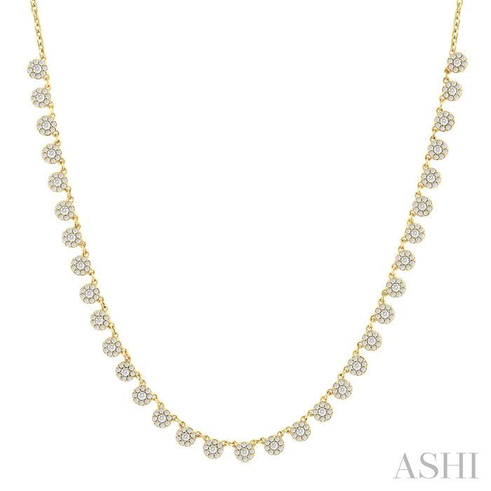 ASHI Halfway Cluster Diamond Necklace 994W1PPFGNKYG-1.25