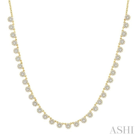 ASHI Halfway Cluster Diamond Necklace 994W1PPFGNKYG-1.25