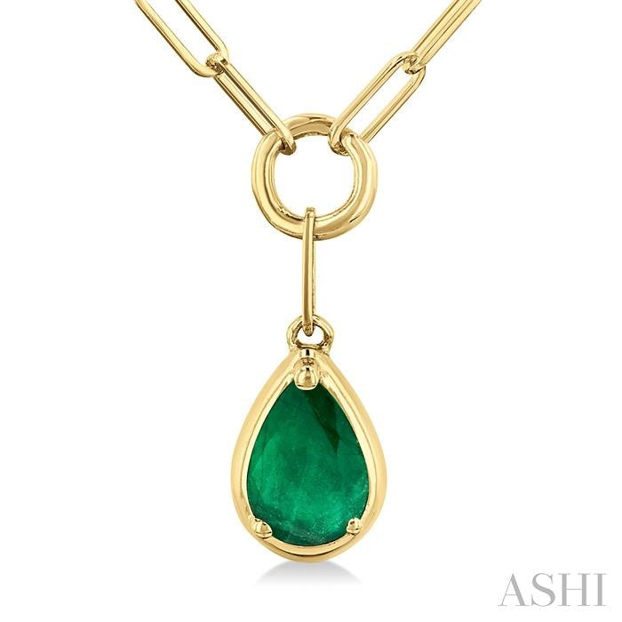 ASHI Pear Shape Paperclip Gemstone Pendant 99520PPT@NKEMYG-PR