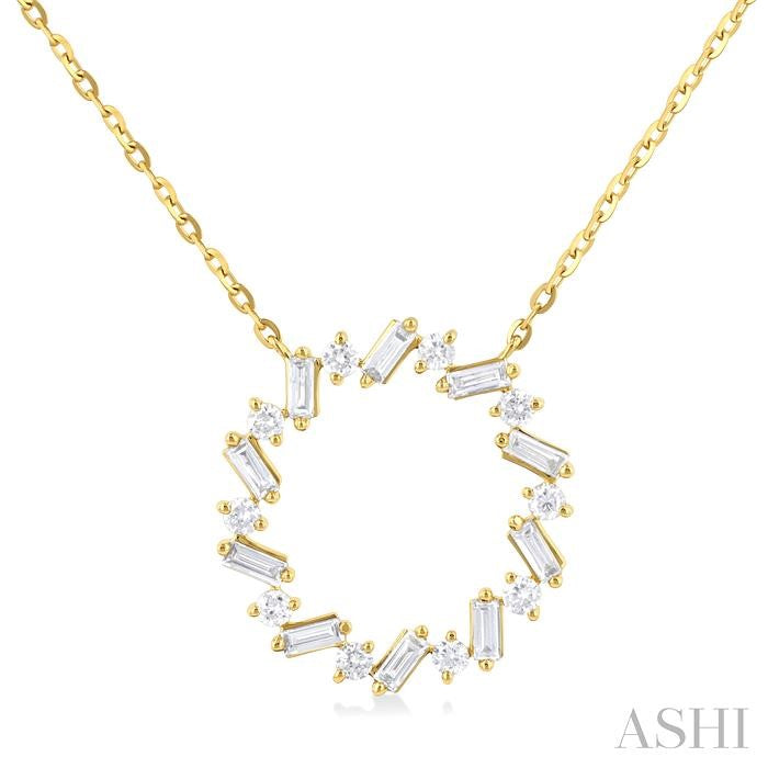 ASHI Circle Scatter Baguette Diamond Pendant 9956HPPTGNKYG