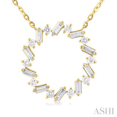 ASHI Circle Scatter Baguette Diamond Pendant 9956HPPTGNKYG