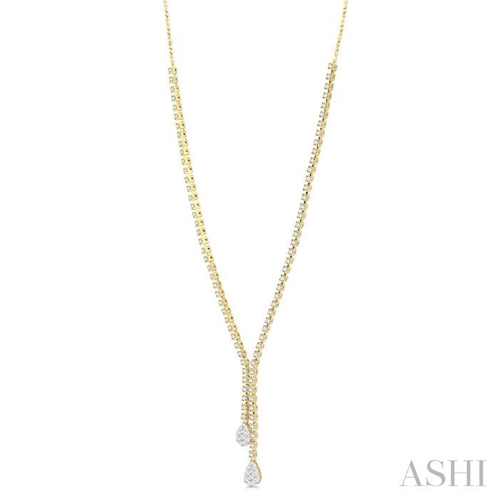 ASHI Pear Shape Lovebright Diamond Fashion Y Necklace 99572PPFGNKYW-2.65