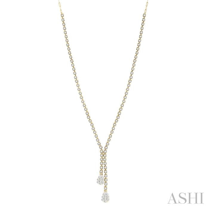 ASHI Pear Shape Lovebright Diamond Fashion Y Necklace 99572PPFGNKYW-2.65