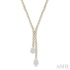 ASHI Pear Shape Lovebright Diamond Fashion Y Necklace 99572PPFGNKYW-2.65