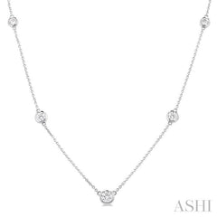 ASHI Bezel Set Graduated Diamond Station Necklace 995D1PPFGNKWG