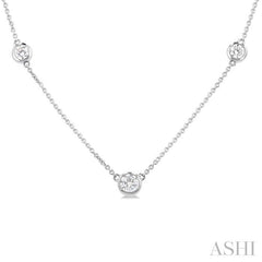 ASHI Bezel Set Graduated Diamond Station Necklace 995D1PPFGNKWG