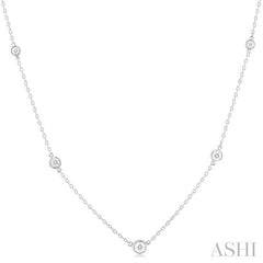 ASHI Bezel Set Graduated Diamond Station Necklace 995DHPPFGNKWG