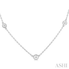 ASHI Bezel Set Graduated Diamond Station Necklace 995DHPPFGNKWG