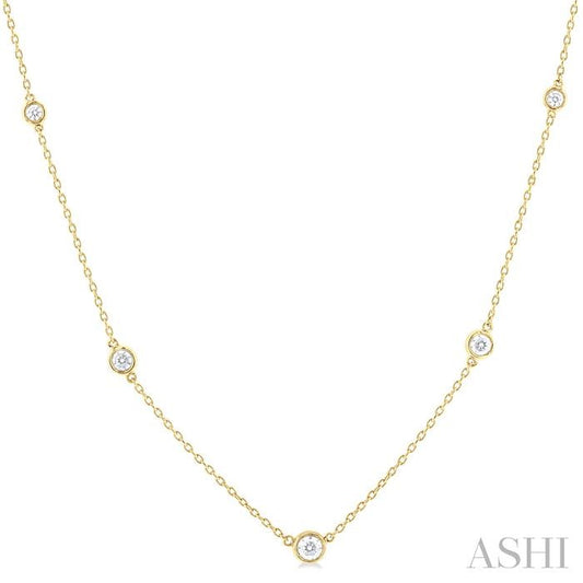 ASHI Bezel Set Graduated Diamond Station Necklace 995DHPPFGNKYG