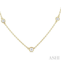 ASHI Bezel Set Graduated Diamond Station Necklace 995DHPPFGNKYG