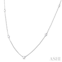 ASHI Bezel Set Graduated Diamond Station Necklace 995DQPPFGNKWG