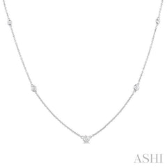 ASHI Bezel Set Graduated Diamond Station Necklace 995DQPPFGNKWG
