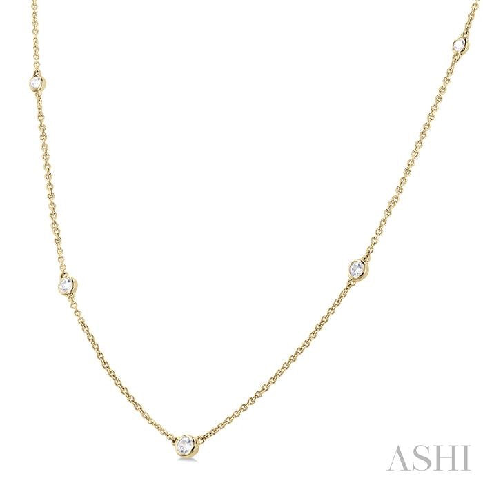 ASHI Bezel Set Graduated Diamond Station Necklace 995DQPPFGNKYG