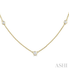 ASHI Bezel Set Graduated Diamond Station Necklace 995DQPPFGNKYG
