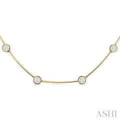 ASHI Round Shape Bar Link Lovebright Diamond Necklace 995V1PPFGNKYW-1.50