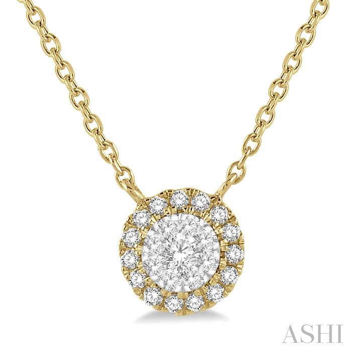 ASHI Round Shape Halo Lovebright Essential Diamond Pendant 99650PPFGNKYW