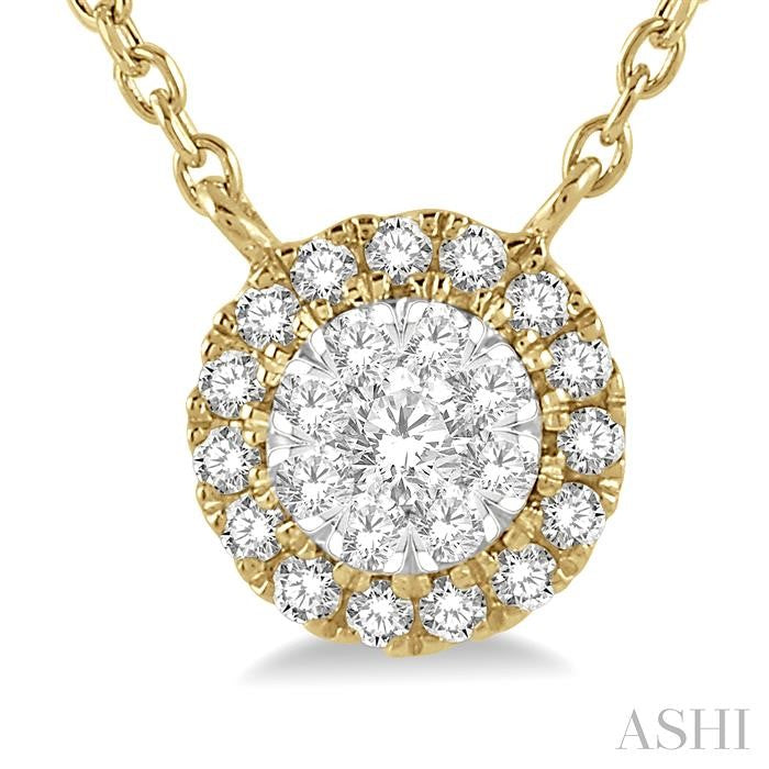 ASHI Round Shape Halo Lovebright Essential Diamond Pendant 99650PPFGNKYW