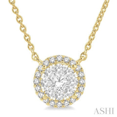 ASHI Round Shape Halo Lovebright Essential Diamond Pendant 9965UPPFGNKYW