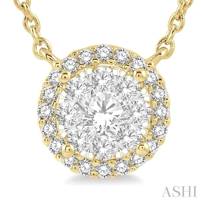 ASHI Round Shape Halo Lovebright Essential Diamond Pendant 9965UPPFGNKYW