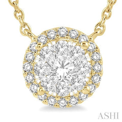 ASHI Round Shape Halo Lovebright Essential Diamond Pendant 9965UPPFGNKYW