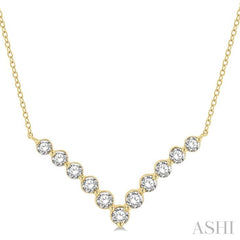 ASHI Chevron Diamond Necklace 996J1PPFGNKYG