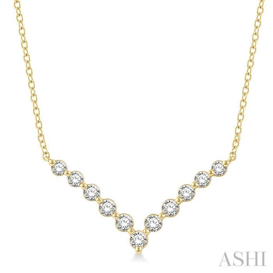 ASHI Chevron Diamond Necklace 996JHPPFGNKYG