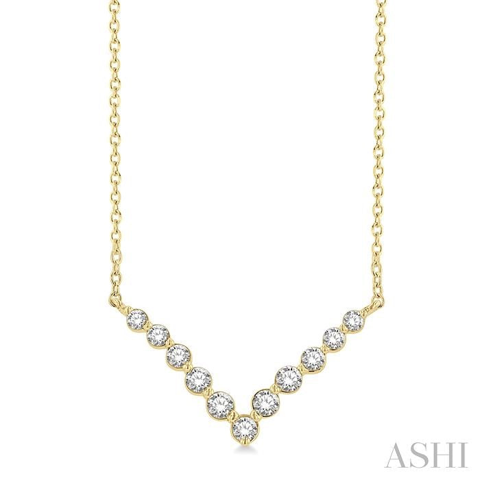 ASHI Chevron Diamond Necklace 996JQPPFGNKYG