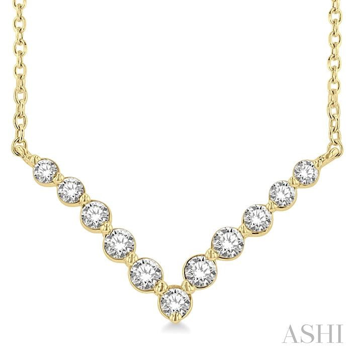 ASHI Chevron Diamond Necklace 996JQPPFGNKYG
