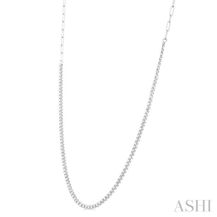 ASHI Paperclip Diamond Tennis Necklace 996Q2PPFGNKWG