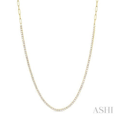 ASHI Paperclip Diamond Tennis Necklace 996Q2PPFGNKYG