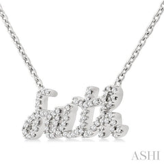 ASHI Script 'faith' Diamond Name Necklace 996R7PPTSNKWG-FAITH
