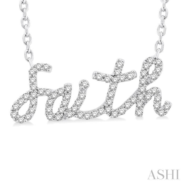 ASHI Script 'faith' Diamond Name Necklace 996R7PPTSNKWG-FAITH