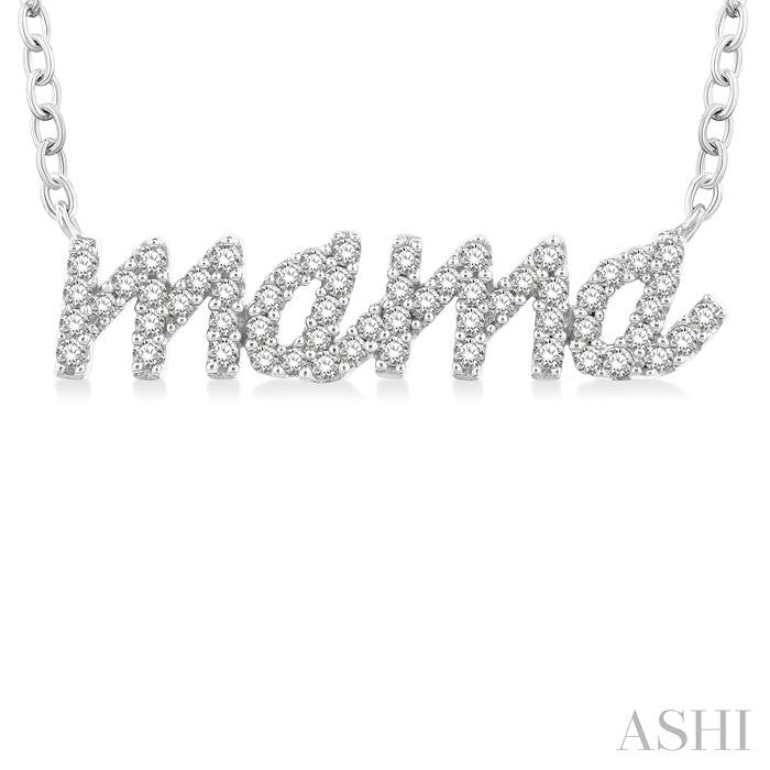 ASHI Script 'mama' Diamond Name Necklace 996R7PPTSNKWG-MAMA