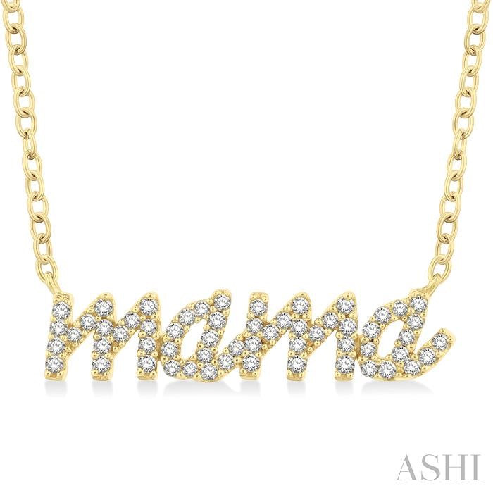 ASHI Script 'mama' Diamond Name Necklace 996R7PPTSNKYG-MAMA