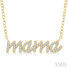 ASHI Script 'mama' Diamond Name Necklace 996R7PPTSNKYG-MAMA