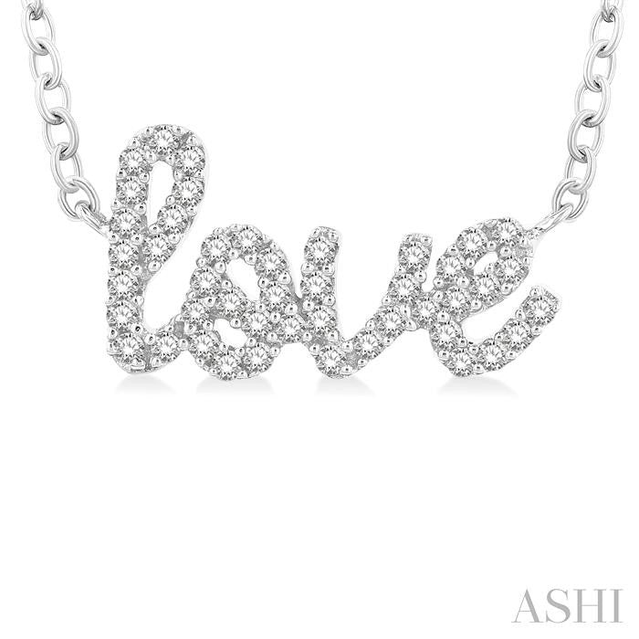 ASHI Script 'love' Diamond Name Necklace 996R8PPTSNKWG-LOVE