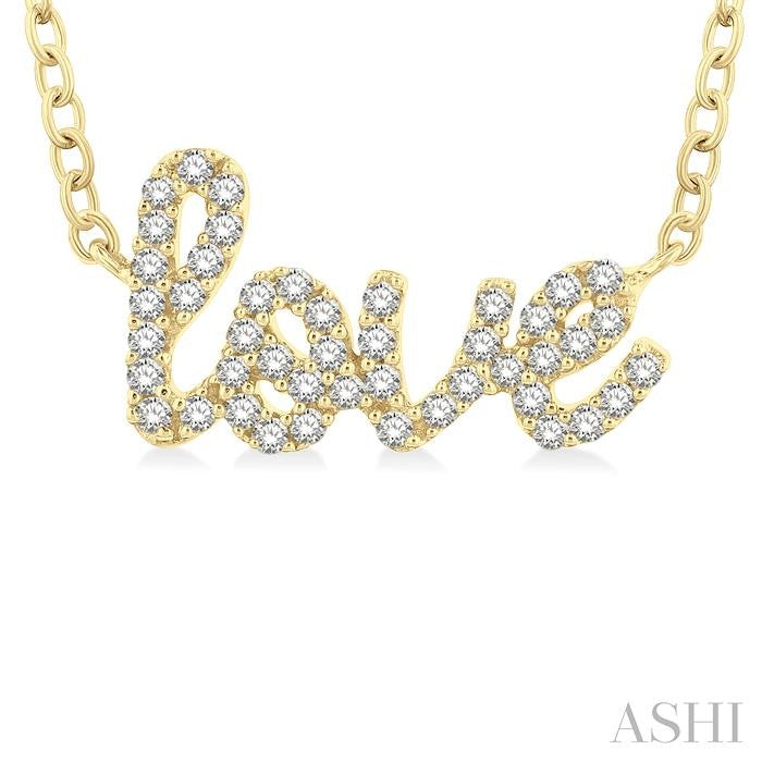 ASHI Script 'love' Diamond Name Necklace 996R8PPTSNKYG-LOVE