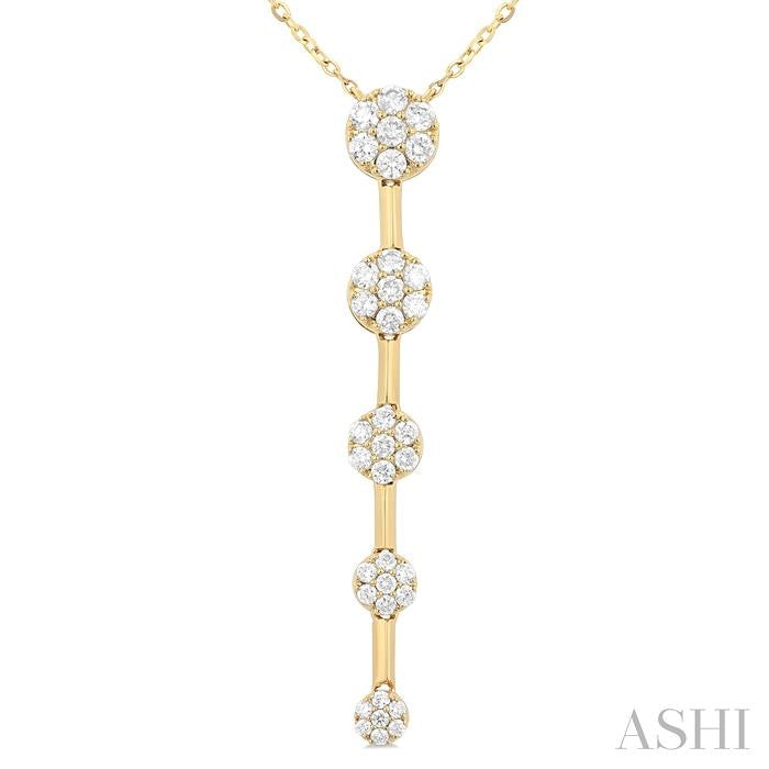 ASHI Vertical Bar Graduated Diamond Necklace 996YHPPTGNKYG